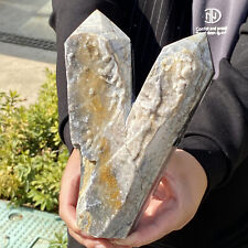 5.25LB Natural Sphalerite crystal pillar ore Obelisk quartz rod cave specimen picture