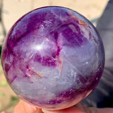 414G Natural Beautiful iridescence fluorite crysta ball sphere healing picture