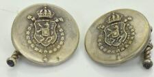 Rare WWII Bulgarian Royal Officer's Award Silvered Sapphires Cufflinks picture