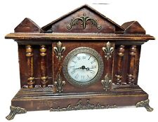 Antique Mantle Clock - Wood - FUNCTIONAL picture