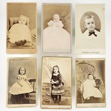 CDV Photo Lot of 6 Children | Some Identified & Named Boys Babies Girls C3137 picture