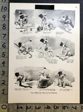 1922 DOG PUPPY MISCHIEF CHRISTMAS GIFT BAD BEHAVIOR ROBERT DICKEY PRINT FC4889 picture