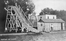 Water Toboggan Chute Slide Bass Lake Knox Indiana IN Reprint Postcard picture