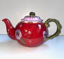 Vintage Teapot- Living Art Ophelia Designed in Australia Red with Purple Flowers picture