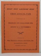 1934 West Baltimore Maryland First Annual Fair program picture