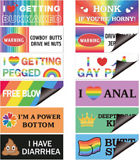 12Pcs Funny Gay LGBT Prank Bumper Stickers Rainbow Car Magnetic Bumper Decals Pr picture