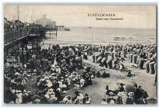 1908 Beach Met Wandelhoofd Scheveningen The Hague Netherlands Posted Postcard picture