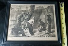 Negro Boys Playing Marbles by W.L. Sheppard Dec 1869 Black Americana framed Ad picture