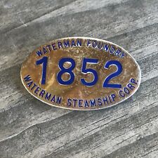 WW2 Era Vintage Waterman Foundry Steamship Corp Employee ID Badge Pin 1852 E3 picture