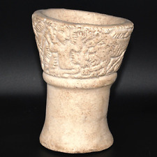 Genuine Ancient Bactrian Stone Chalice with Engravings Circa 2000 - 1500 BC picture