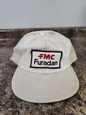Vtg FMC Furadan Snapback Trucker Hat Mesh Patch Unitog White Pesticide  picture