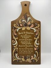 Vintage 1960’s Berggren Bread Board Titled “Recipe For Happiness “ picture