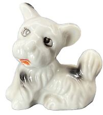 Porcelain Dog Figurine Made in Japan  Looks Like A Terrier Vintage Puppy Pet picture