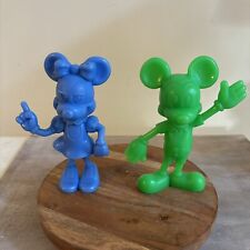 Lot of 2 Vintage Louis Marx Walt Disney Plastic Figures Mickey Minnie Mouse picture