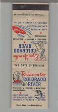 Matchbook Cover - Fishing - Relax On The Colorado River Lake Mohave, CO picture