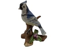 Royal Crown Vtg Blue Bird Ceramic Figurine, J. Byron Collectible Bird Figurine picture